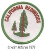 CALIFORNIA REDWOODS, green border souvenir embroidered patch