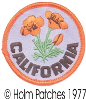 CALIFORNIA poppy, embroidered patch