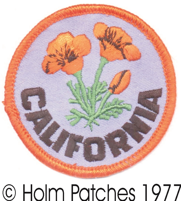 CALIFORNIA poppy 2.5" souvenir embroidered patch