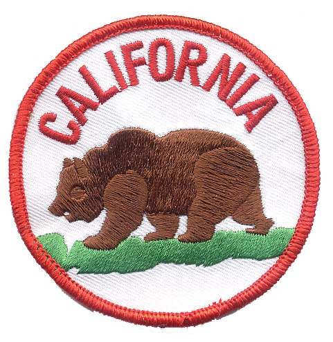 CALIFORNIA bear uniform or souvenir embroidered patch