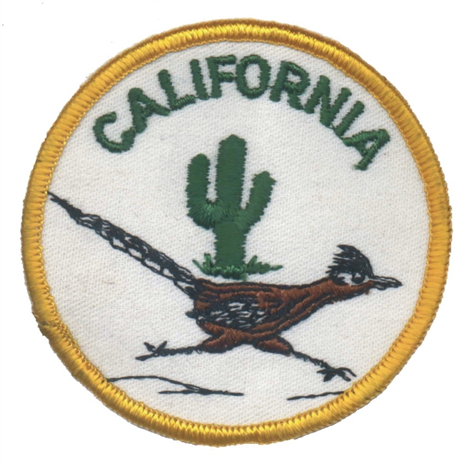 CALIFORNIA roadrunner souvenir embroidered patch