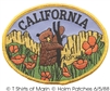 CALIFORNIA bear & poppy embroidered patch