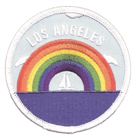 LOS ANGELES rainbow sailboat souvenir embroidered patch
