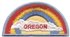 OREGON rainbow with cloud souvenir embroidered patch, OR