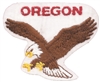 OREGON eagle on white souvenir embroidered patch, OR