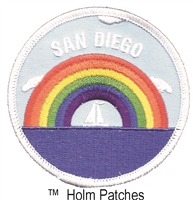 SAN DIEGO rainbow sailboat embroidered patch