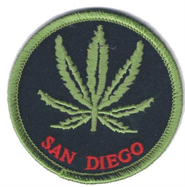 SAN DIEGO - LEAF - 420 - MARIJUANA - POT - embroidered patch