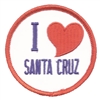 I (red heart) SANTA CRUZ souvenir embroidered patch