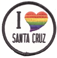 I (rainbow heart) SANTA CRUZ souvenir embroidered patch