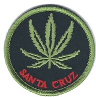 SAN TA CRUZ - LEAF - 420 - MARIJUANA - POT - embroidered patch