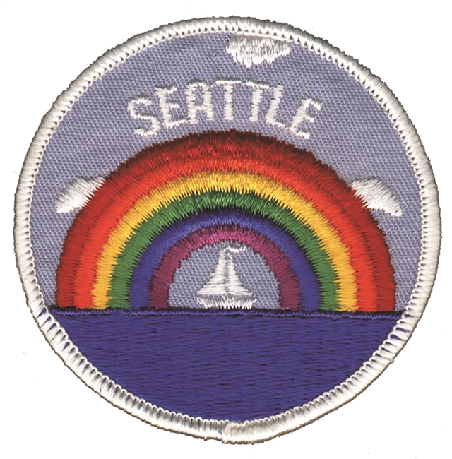 SEATTLE rainbow sailboat souvenir embroidered patch