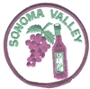 SONOMA VALLEY wine & grapes souvenir embroidered patch