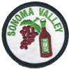 SONOMA VALLEY wine & grapes souvenir embroidered patch