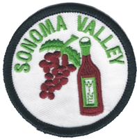 SONOMA VALLEY wine & grapes souvenir embroidered patch