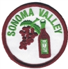 SONOMA VALLEY wine & grapes souvenir embroidered patch