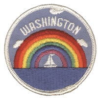 WASHINGTON rainbow sailboat souvenir embroidered patch