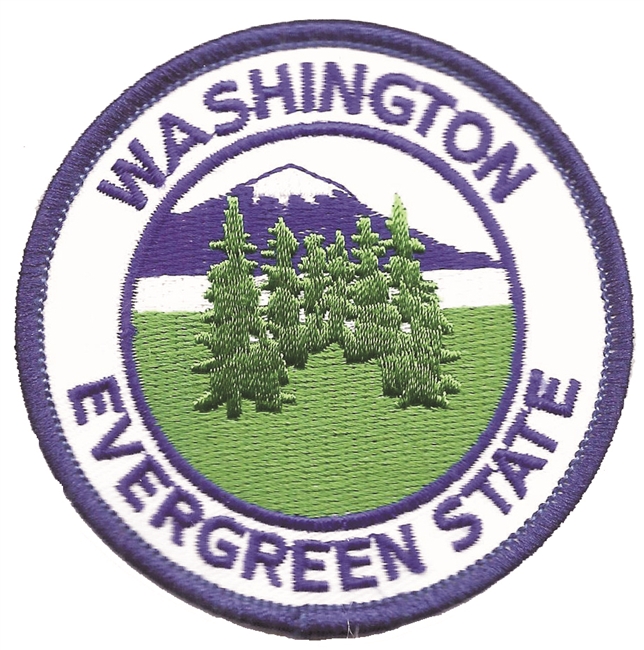 WASHINGTON EVERGREEN STATE souvenir embroidered patch