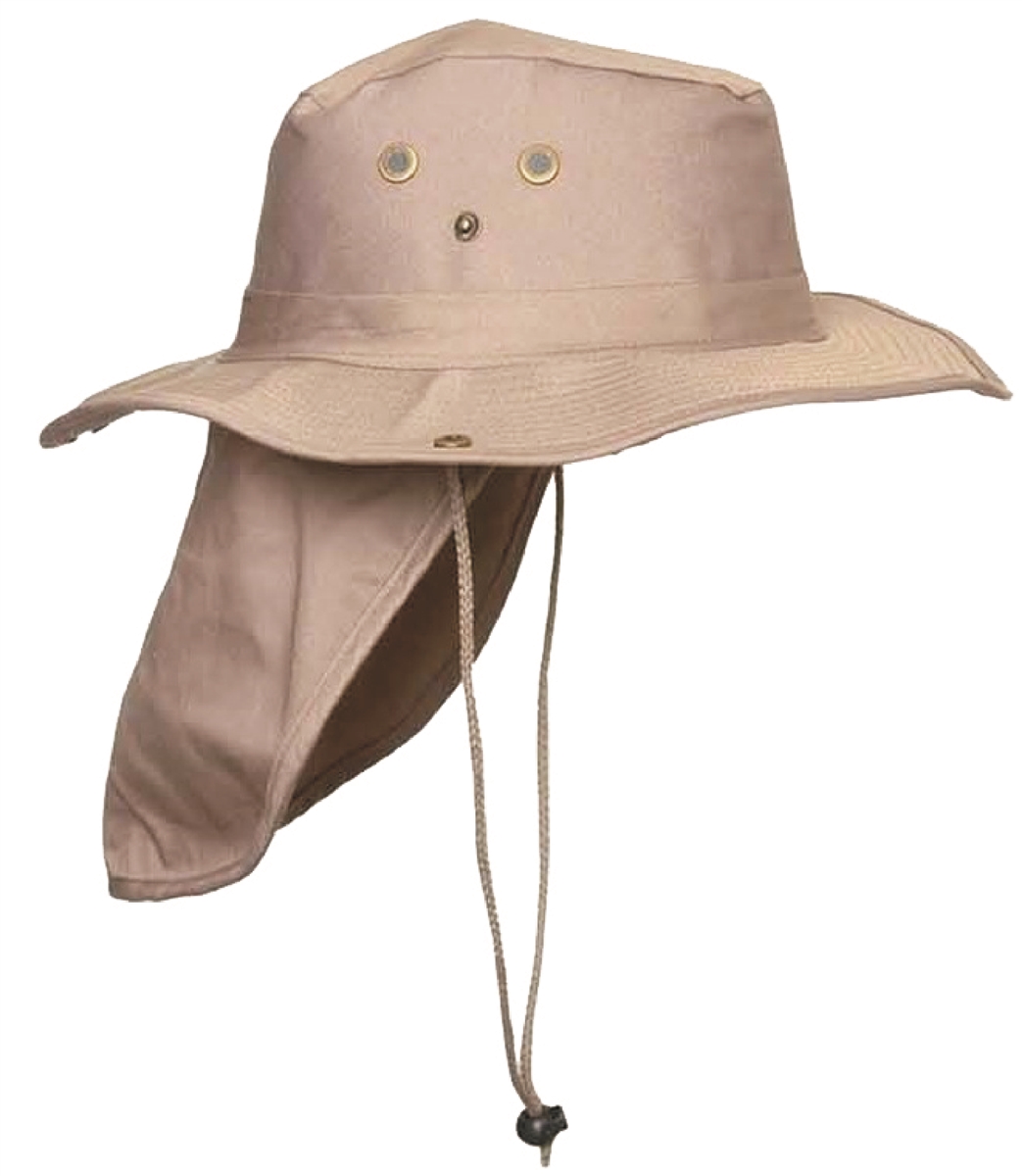 bush hat with a back flap to protect the back of the neck - hFB001