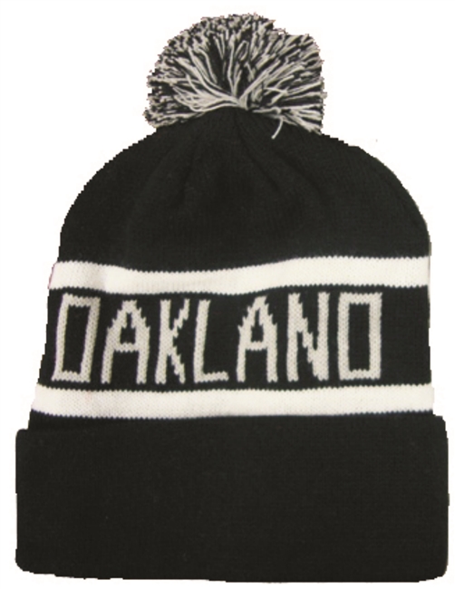 OAKLAND cuffed pom knit beanie hat