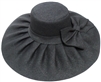 ladies wide brim straw hat: black, brown, cream, or beige