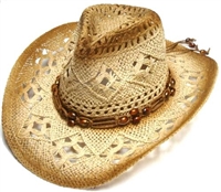 crochet straw cowboy hat