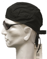 black cotton headwrap (doo-rag, du-rag, durag, kerchief)