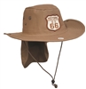 ROUTE 66 bush hat with a back flap to protect the back of the neck.