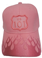 ROUTE 66 pink flame fire cap
