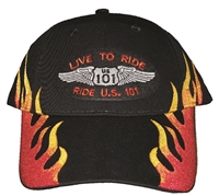 LIVE TO RIDE US 101 on flame cap