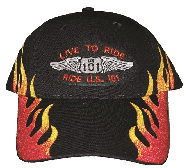 LIVE TO RIDE US 101 on flame cap