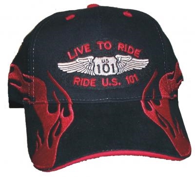LIVE TO RIDE, RIDE US 101 flame cap hat