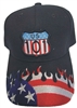 US 101 on US flag on black cap with USA flames