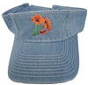 California poppies washed denim visor.