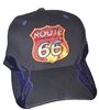 Royal Blue side flame cap with ROUTE 66 logo