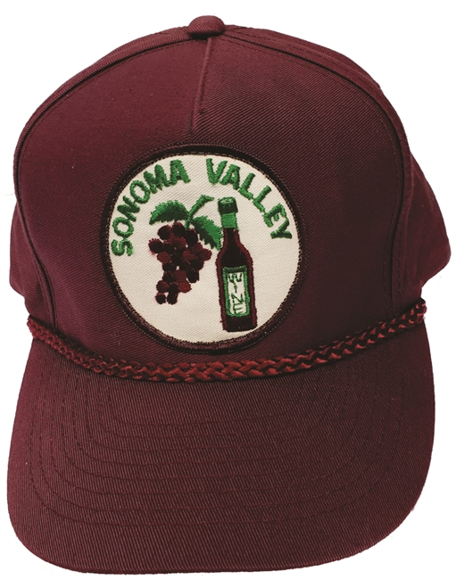 SONOMA VALLEY wine & grapes cotton cap, NAPA