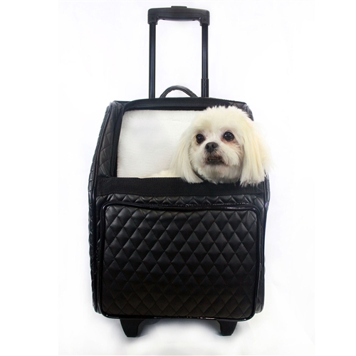Quilted Luxe Rio Bag, Pet Carrier On Wheels, Petote Dog Bag, Desinger Dog  Carrier