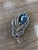 Blue Crystal Flower Pin