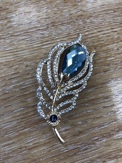 Blue Crystal Flower Pin