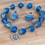 Blue Beadforlife Bracelet & Earring Set