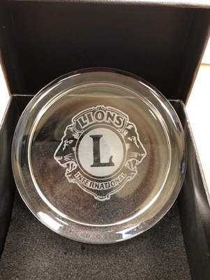 Round Glass Paperweight with Logo