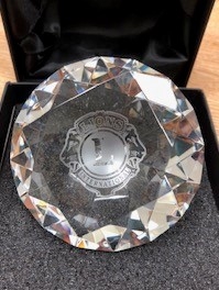 Glass Diamond Logo Paperweight