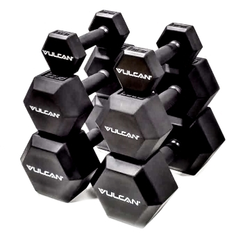 Rubber Hex Dumbbells Set 55lb - 100lbs - Pro Grade