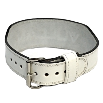 White leather Weightlifting Belt