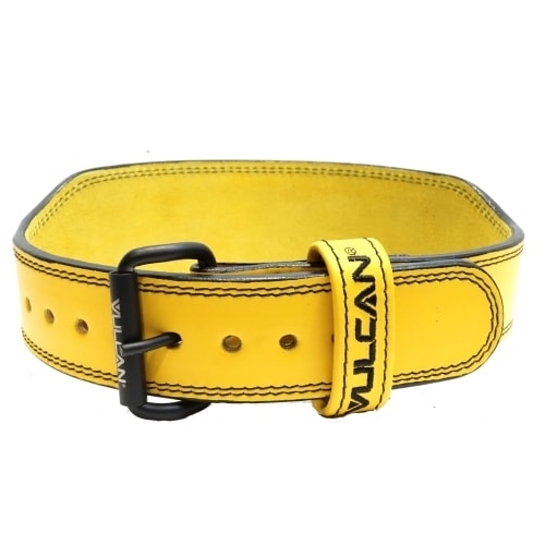 Vulcan Yellow Leather Weightlifting Belt