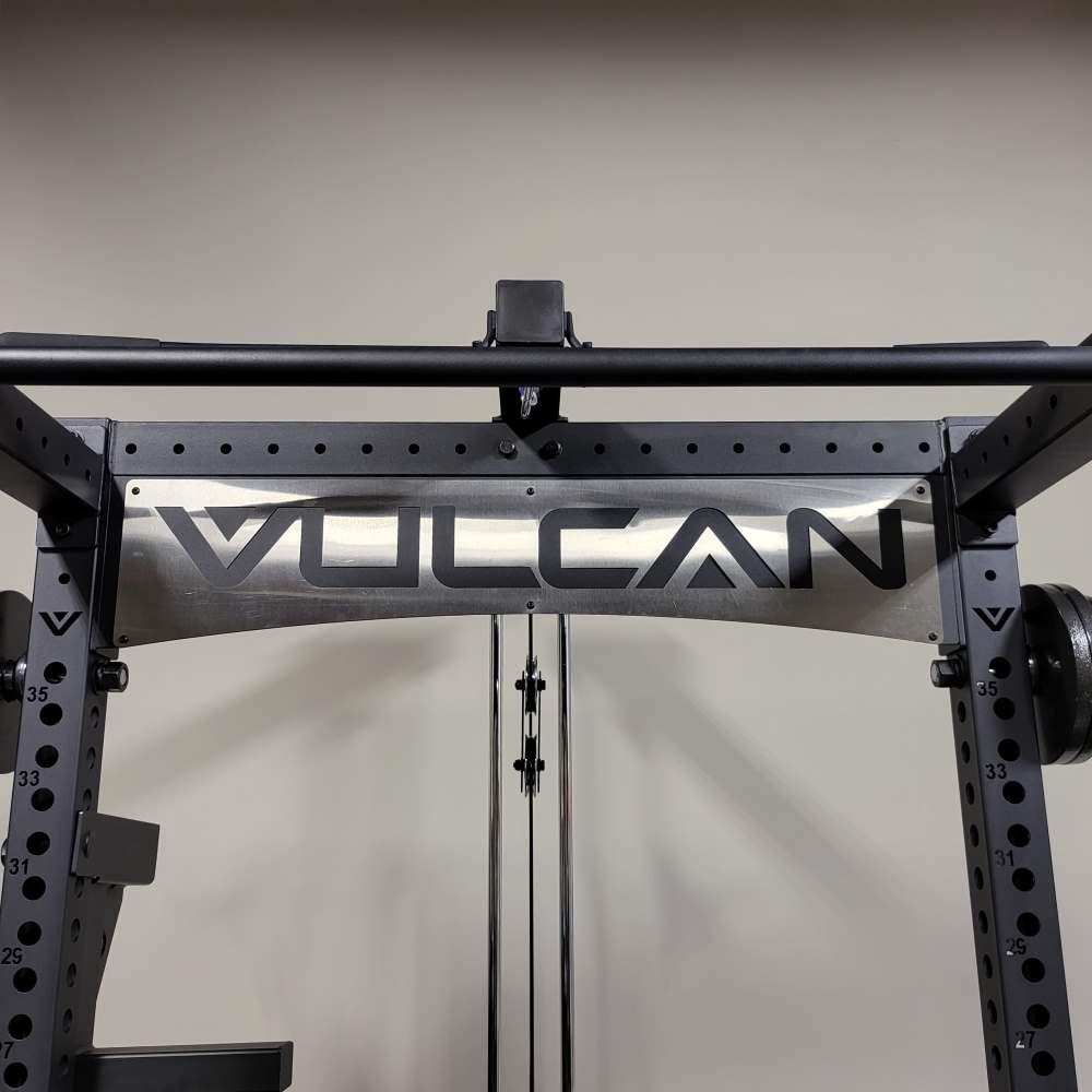 Vulcan Logo Plate for Power Rack or Elite Rig - Stainless Steel - Pulley Compatible