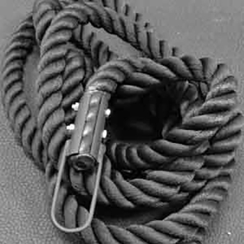 1.5" Black Poly Plus Climbing Rope W/Steel Eyelet