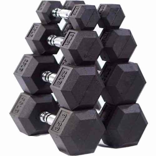 Hex Rubber Dumbbell Sets