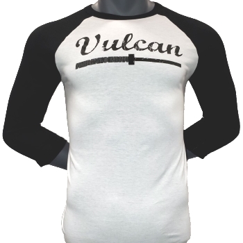 Vulcan Abused Barbell Baseball Tee- Black