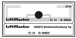 LiftMaster LMUNTG Dual Purpose (Windshield / Headlamp) RFID Cards, Pack of 50