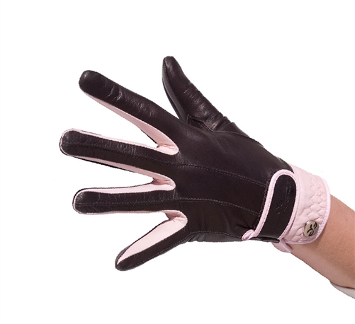 WALTER GENUIN GOLF GLOVE - chocolate-pink